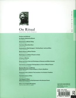 Back cover of Performance Research: Volume 3 Issue 3 - On Ritual