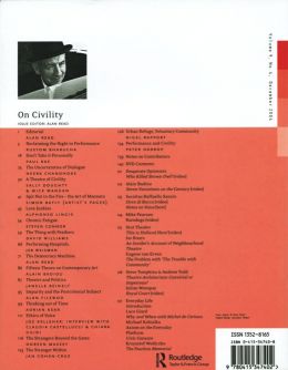 Back cover of Performance Research: Volume 9 Issue 4 - On Civility