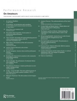 Back cover of Performance Research: Volume 25 Issue 1 - On Amateurs